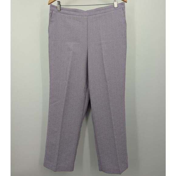 Alfred Dunner Women's Size 14 Lavender Cropped Pants Lightweight Pull-On Pastel - Picture 1 of 4